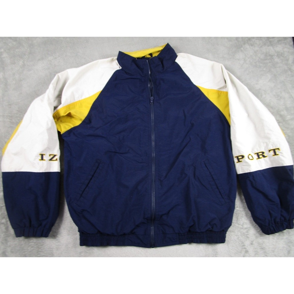 Vintage Izod Sport Jacket Mens Medium Blue Windbreaker Lightweight‎